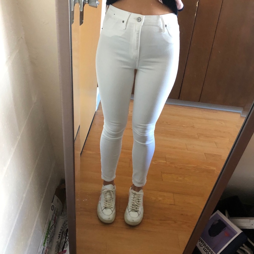 White High Rise Skinny Jeans